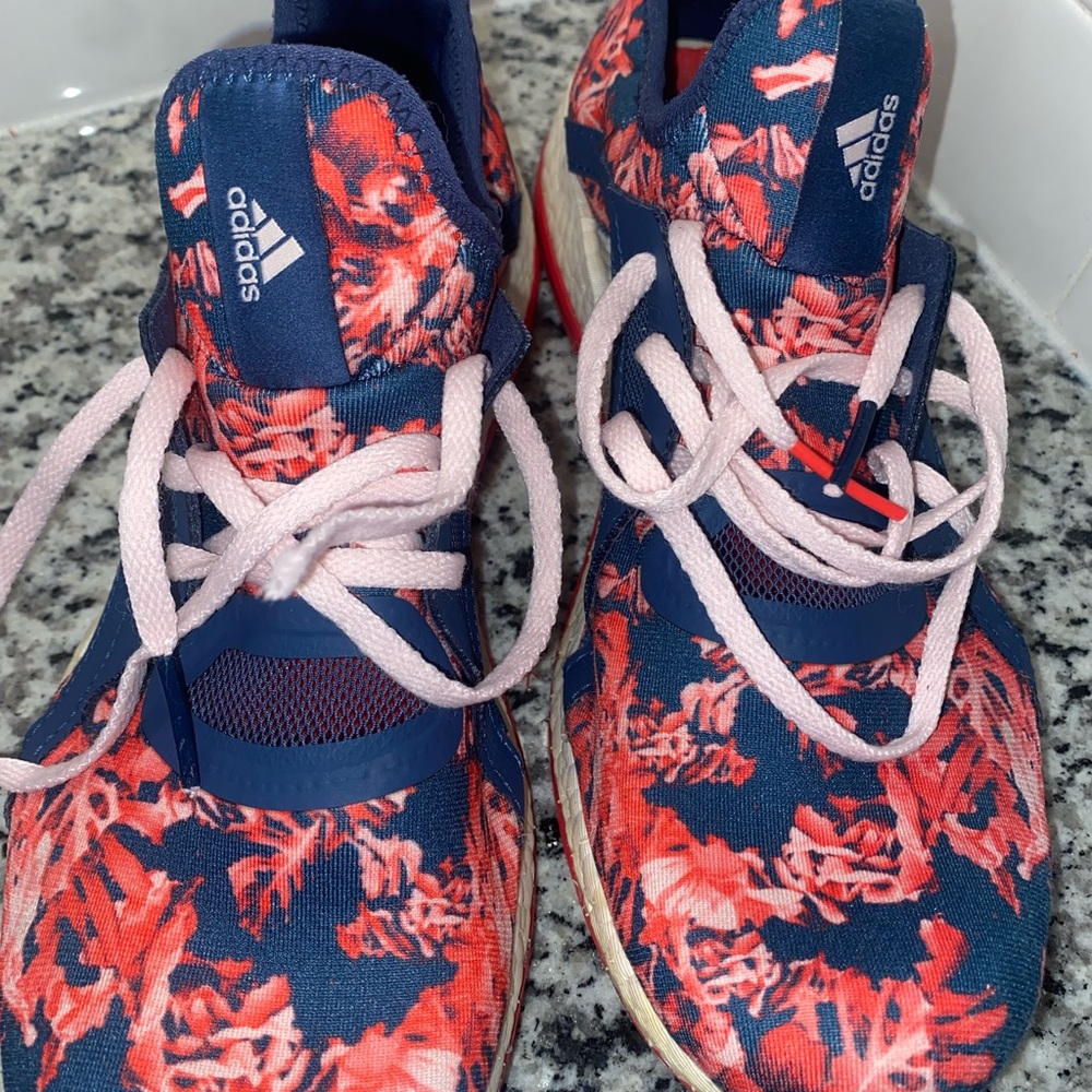 Adidas Floral Sneakers - Navy and Coral